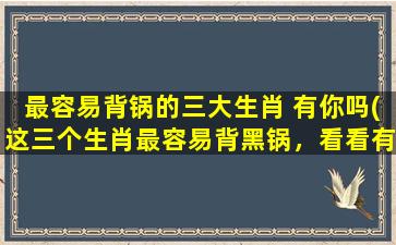 最容易背锅的三大生肖 有你吗(这三个生肖最容易背黑锅，看看有没有你？)